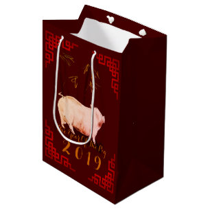 Sacola Para Presentes Média Pintura de Bambu - China Quadro Ano de Porco 2019