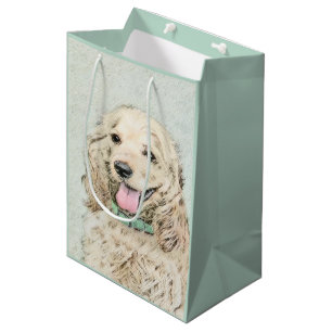 Sacola Para Presentes Média Pintura de Cocker Spaniel Buff - Arte de Cão Orig