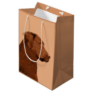 Sacola Para Presentes Média Pintura de Labrador Retriever (Chocolate) - Arte C