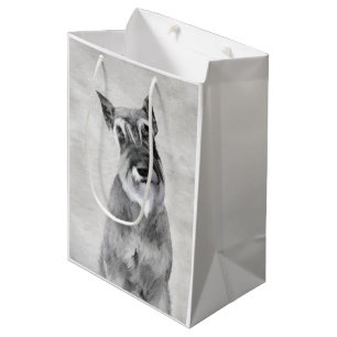 Sacola Para Presentes Média Pintura de Schnauzer (Giant) - Arte Canina