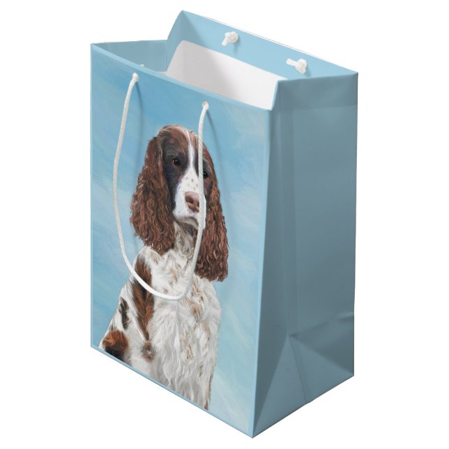 Sacola Para Presentes Média Pintura em inglês Springer Spaniel original (Frente inclinada)