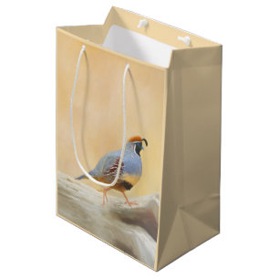 Sacola Para Presentes Média Pintura em Quail de Gambrel — Arte original sobre