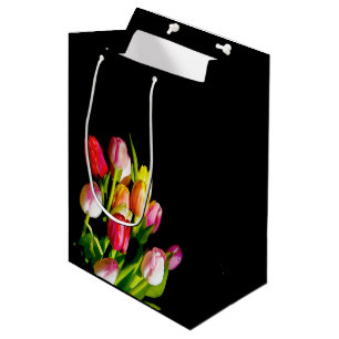 Sacola Para Presentes Média Pintura em Tulip - Arte Flor Original
