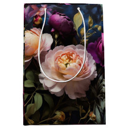 Sacola Para Presentes Média Pintura floral elegante