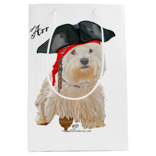 Sacola Para Presentes Média Pirata Westie
