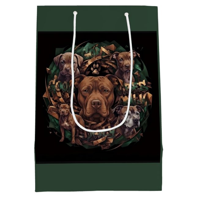 Sacola Para Presentes Média Pitbull (Verso)