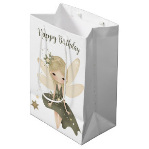 Sacola Para Presentes Média Pixie Fairy Girl Com Estrelas