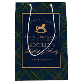 Sacola Para Presentes Média Plaid Classic Rocking Horse Birthday Party Favors