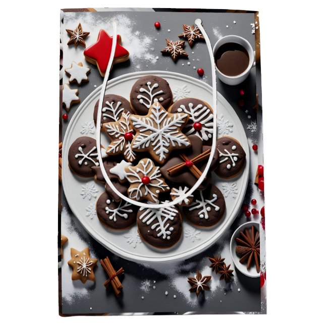 Sacola Para Presentes Média Plato de papel navidad 1 - 001 (Frente)