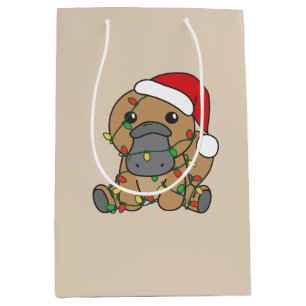 Sacola Para Presentes Média Platypus Natal Animais de inverno no Platypus