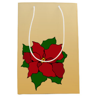 Sacola Para Presentes Média Poinsettia de Vidro Colorido