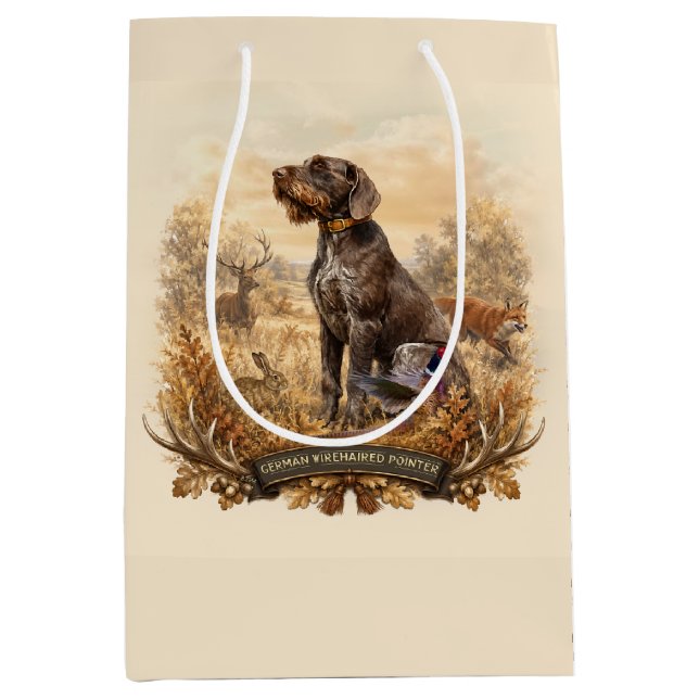 Sacola Para Presentes Média Pointer de Cabelo Raspado Alemão (Frente)