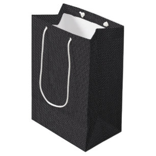 Sacola Para Presentes Média Polímero preto e cinzento da fibra do carbono