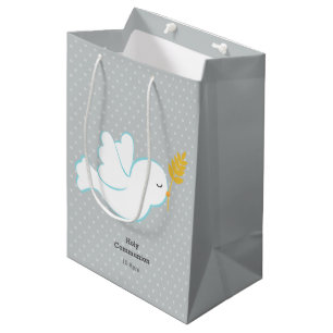Sacola Para Presentes Média Pomba de cristalização * escolha a cor de fundo