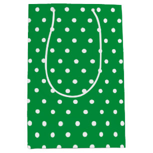Sacola Para Presentes Média Ponto Verde Bolha