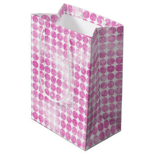 Sacola Para Presentes Média Pontos brilhantes cor-de-rosa abstrato