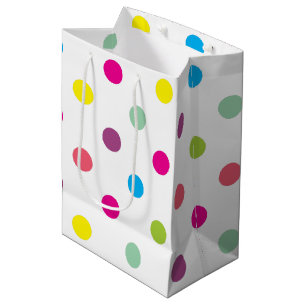 Sacola Para Presentes Média Pontos Coloridos 