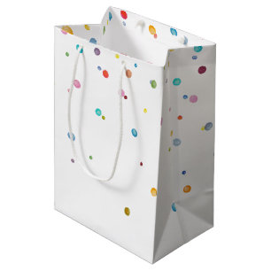 Sacola Para Presentes Média Pontos felizes dos confetes