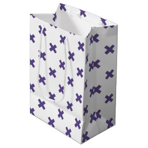 Sacola Para Presentes Média Pontos transversais ultra violetas em branco