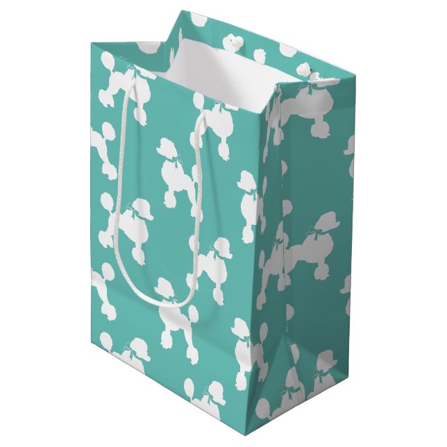 Sacola Para Presentes Média Poodle Dog Puppy French (Frente inclinada)