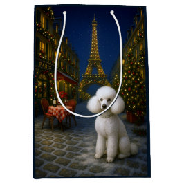 Sacola Para Presentes Média Poodle Holiday