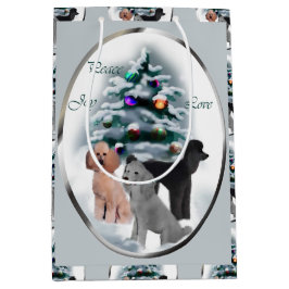 Sacola Para Presentes Média Poodle Trio Natal