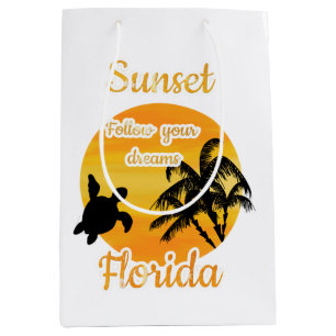 Sacola Para Presentes Média Pôr do sol bonito na Flórida