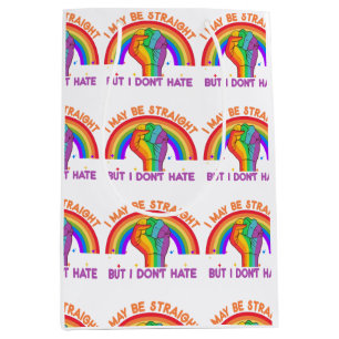 Sacola Para Presentes Média Posso ser Hetero, mas não odeio o orgulho LGBTQIA