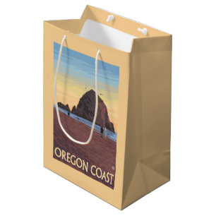 Sacola Para Presentes Média Poster das viagens vintage da rocha do monte de