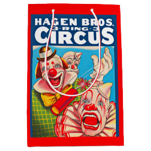 Sacola Para Presentes Média poster de 1950 Hagen Brothers Circus