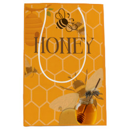 Sacola Para Presentes Média Pote de Mel Abelha Mel Colmeia Apicultura