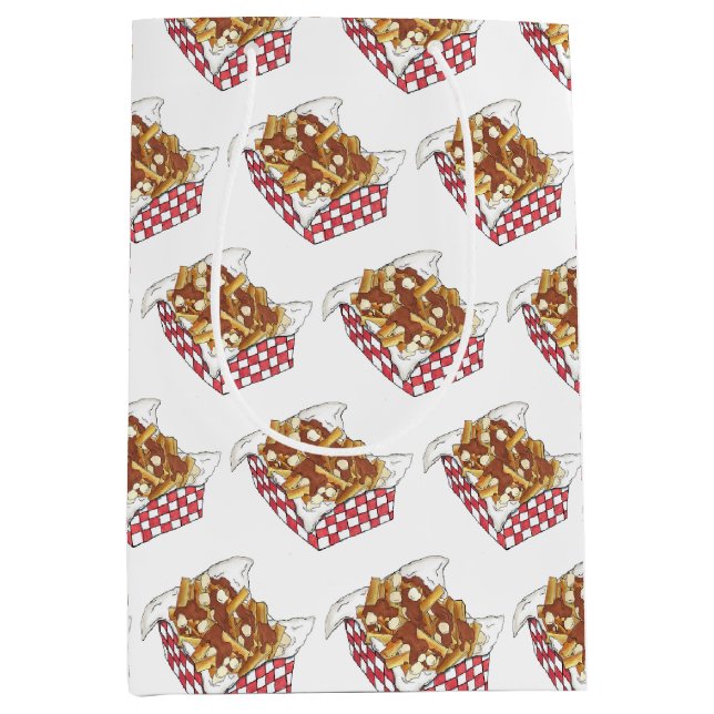 Sacola Para Presentes Média Poutine Quebec Canadá Comida francesa Fries (Frente)