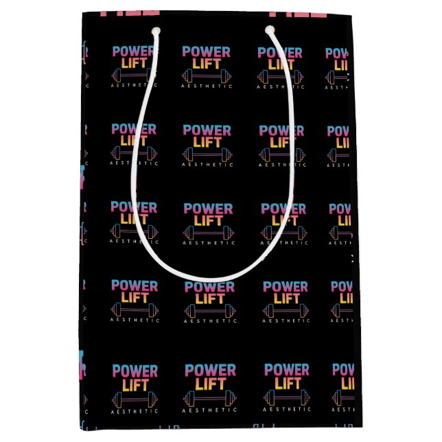 Sacola Para Presentes Média Power Lift Aesthetic Barbell Gradient Gym Tee (Frente)