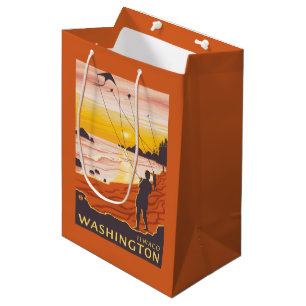 Sacola Para Presentes Média Praia & papagaios - Ilwaco, Washington