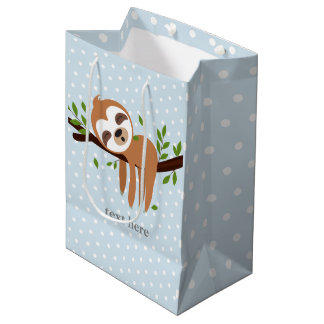 Sacola Para Presentes Média preguiça, preguiça aguda, ilustração animal