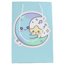 Presente Cute Sleeping Moon & Stars Baby Blue do R