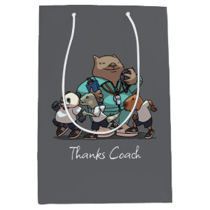 Sacola Para Presentes Média Presente de Agradecimento ao Treinador Wombat Arte