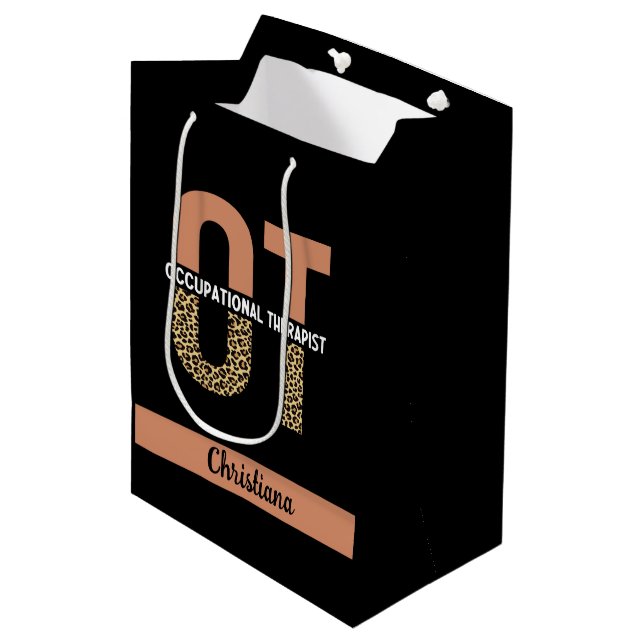Sacola Para Presentes Média Presente de Apreciação do Terapista OT Personaliza (Frente inclinada)