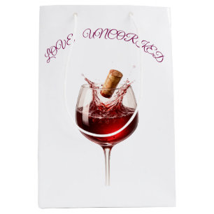 Sacola Para Presentes Média Presente de Casamento Elegante Salpico de Vinho Am