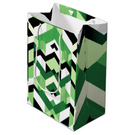 Sacola Para Presentes Média Presente de Design de Chevron de Bloco Verde Wasab