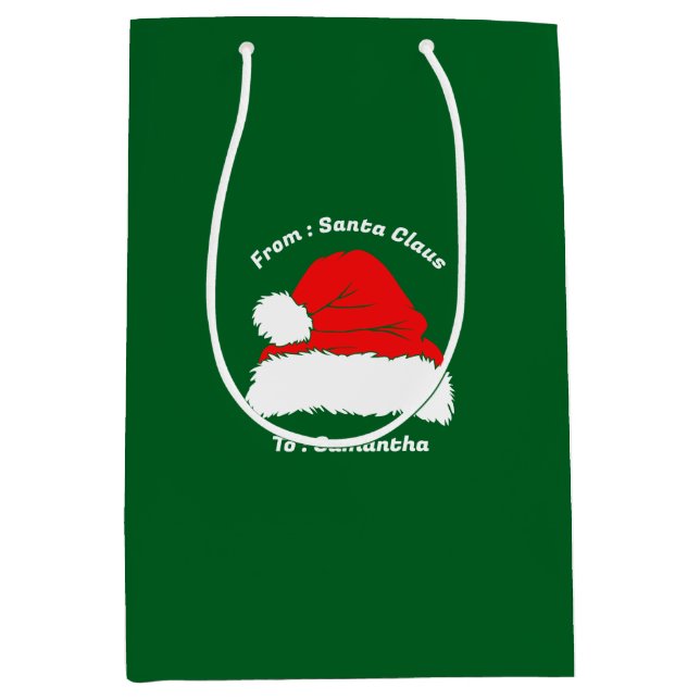 Sacola Para Presentes Média Presente de Natal do Papai Noel (Frente)