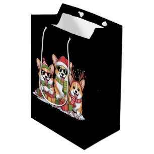 Sacola Para Presentes Média Presente de Natal para Mãe Amante de Cães Corgi