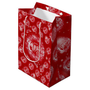 Sacola Para Presentes Média Presente Elegante de Natal Moderno