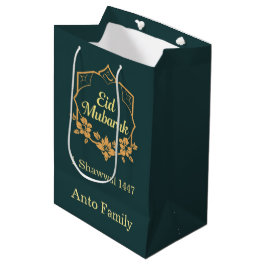 Sacola Para Presentes Média Presente Elegante Minimalista Eid Mubarak