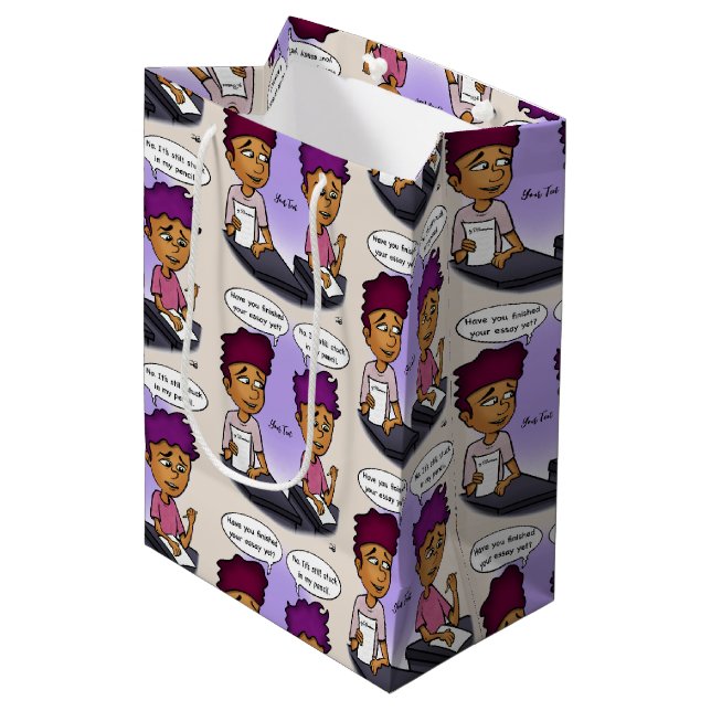 Sacola Para Presentes Média Preso na bolsa de presentes do lápis (Frente inclinada)