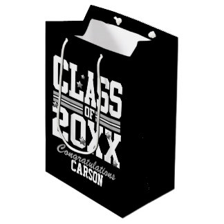 Sacola Para Presentes Média Preto|Ano da Classe Graduada Branca