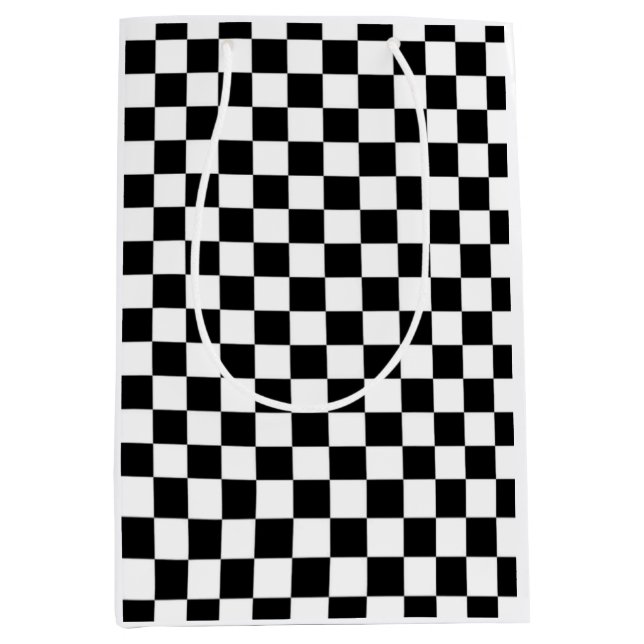 Sacola Para Presentes Média Preto e branco (Frente)