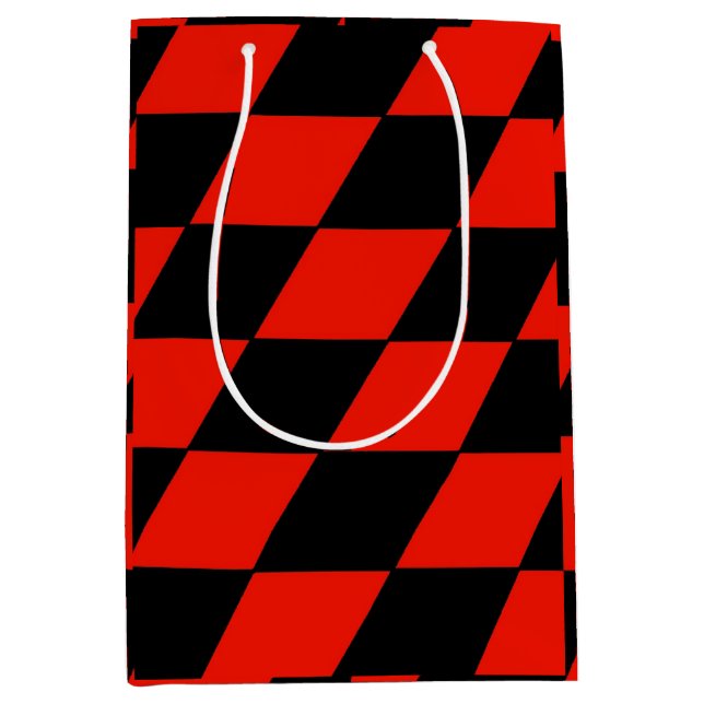 Sacola Para Presentes Média Preto e Vermelho (Frente)