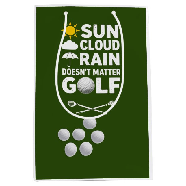 Sacola Para Presentes Média Previsão de golfe para golfista (Frente)