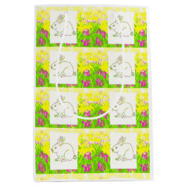 Sacola Para Presentes Média Primavera Bunnies